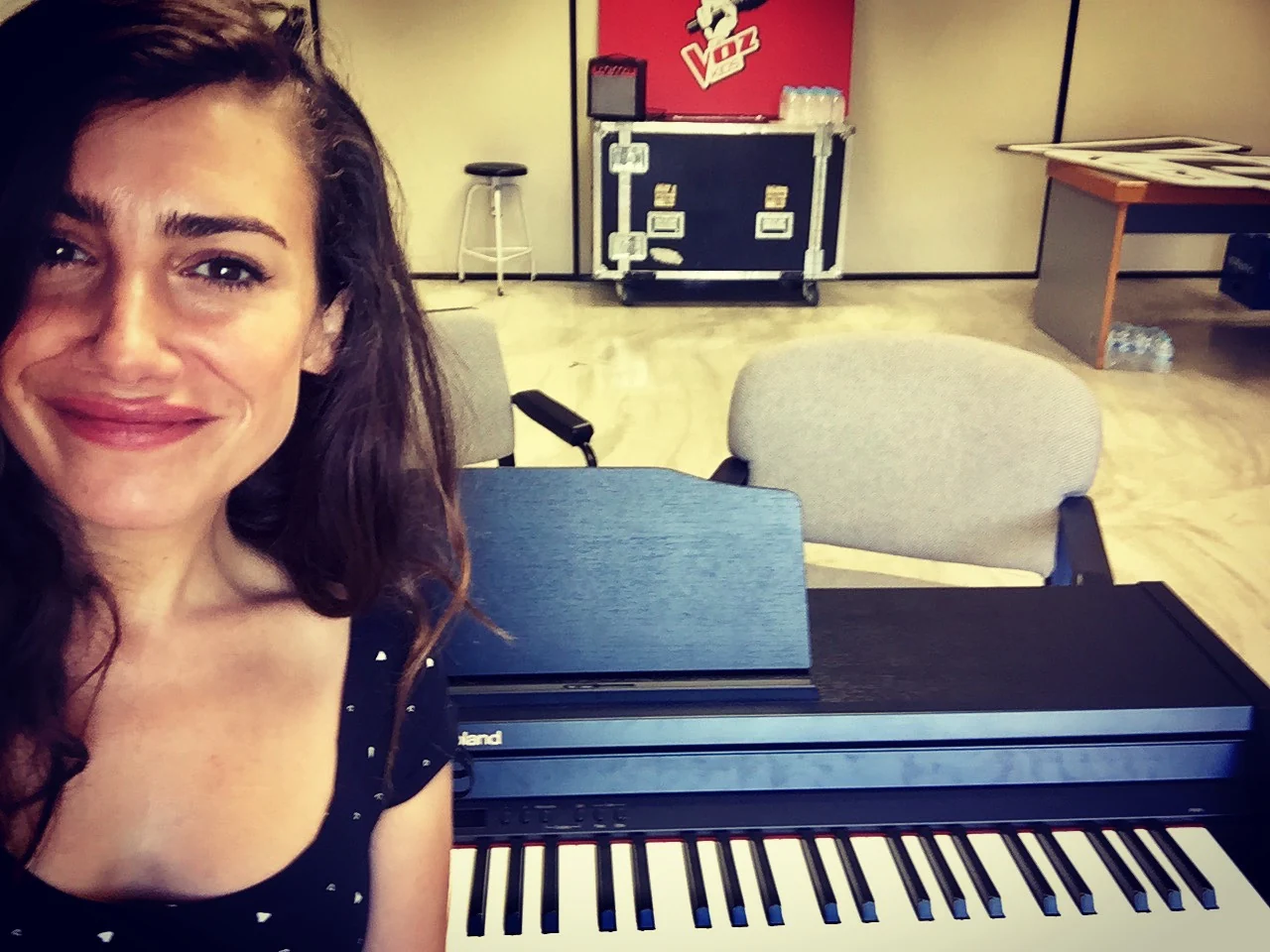 Verónica Ferreiro durante una jornada de trabajo como vocal coach en La Voz.
